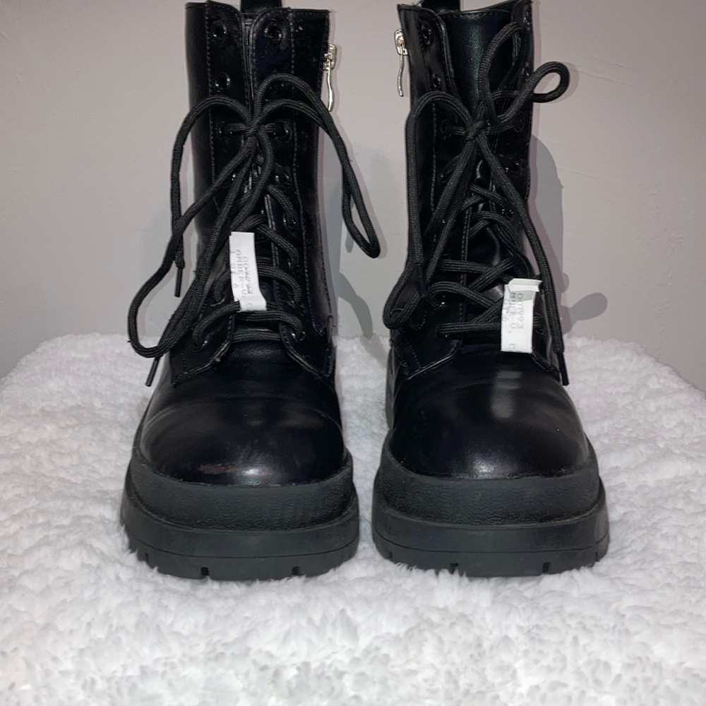 Black combat boots